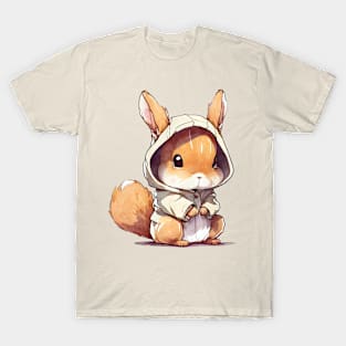 Cartoon Squirrel Wearing Hoodie T-Shirt